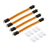 conecto 4X Premium Fensterdurchführung für SAT Kabel koaxial inkl. Klebepads (F-Kupplung auf F-Kupplung, vergoldet) 26 cm