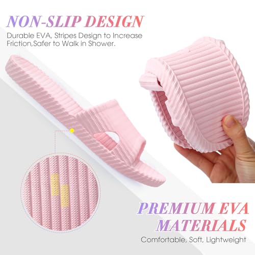 9 Pairs Shower Shoes Bulk for Women Men Quick Drying Lightweight Non Slip Shower Slippers with Drain Holes Beach Sandals Pool Slides House Slippers for Bathroom Indoor Outdoor Spa Dorm Guest3