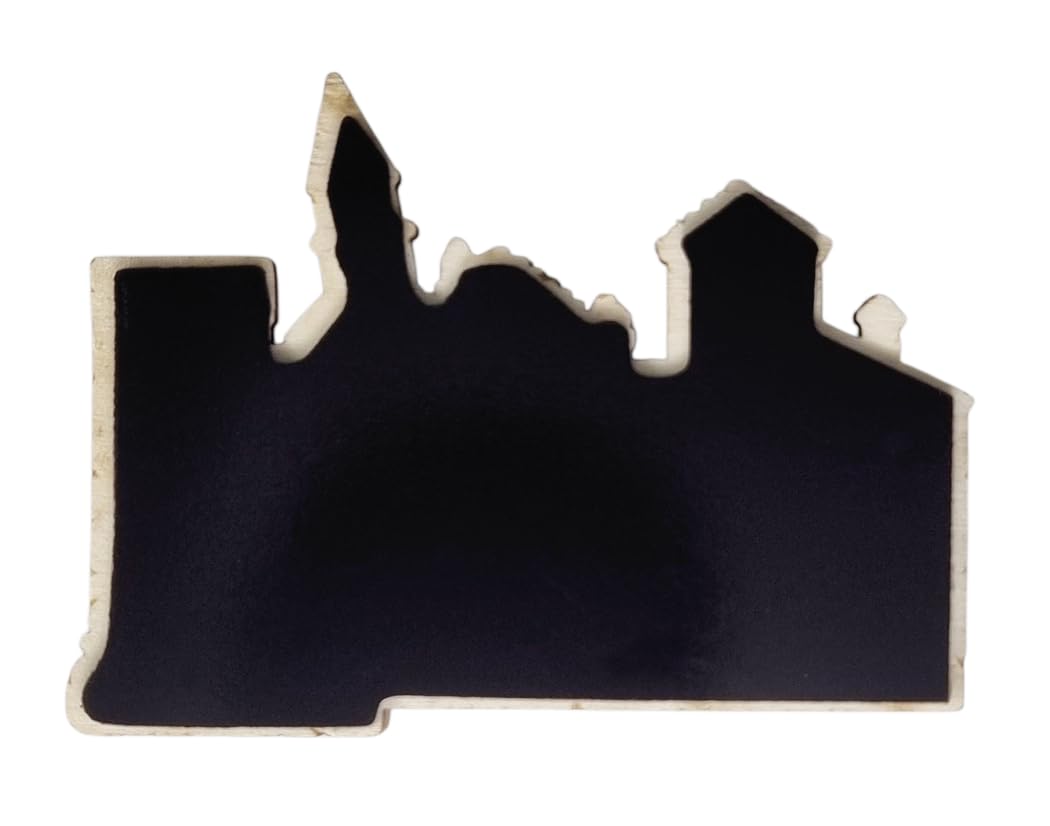 Decorative Fridge Magnet Burano Design with 3D Gondolas in Inlaid Wood and Epoxy Resin Collectible 8 x 6 cm - Image 2
