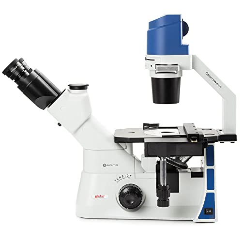 Image of Inverted Trinocular Microscope with Mechanical Stage PLPH 10 /20 /40x, 5W LED and with Transportation Box, Globe Scientific | Euromex