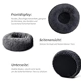 CALIYO Katzenbett Flauschig, Hundebett Kleine Hunde, Katzenkissen Hundekissen Waschbar, Trocknergeeignetes Katzen Bett, Hundebetten Rund Katzenkörbchen Durchmesser 60 cm(Dunkelgrau)