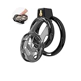 Male Cobra Chastity Cage with a Soft Surface - Yithuet Cobra 12 TPE Material Chastity Device with 6 Sizes Rings for Sissy Men Bondage Adult Sex Toys (Black, Medium)
