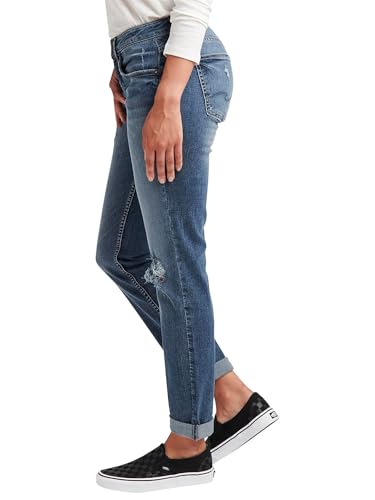 Authentic by Silver Jeans Women's The Curvy Mid Rise Boyfriend Jean4