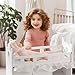 ROBUD Baby Doll Crib, Wooden Doll Bed, Baby Crib Toy with Storage, Bedding, Storage Bag and 3 Hooks, 18-21 inch Doll Accessories, Girl Doll Furniture Ages 3+ (White)