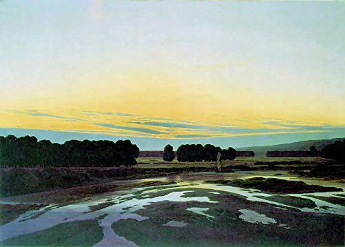 Peinture paysage aquatique huile sur toile Friedrich décoration murale 03