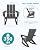 SERWALL Modern Outdoor Rocking Chair Set of 2, All Weather Rocking Adirondack Chair for Patio, Porch, Garden, Backyard, Grey