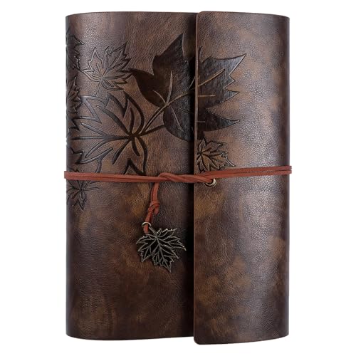 Carnet de notes rechargeable A5, journal artistique vintage en cuir avec fermeture à sangle