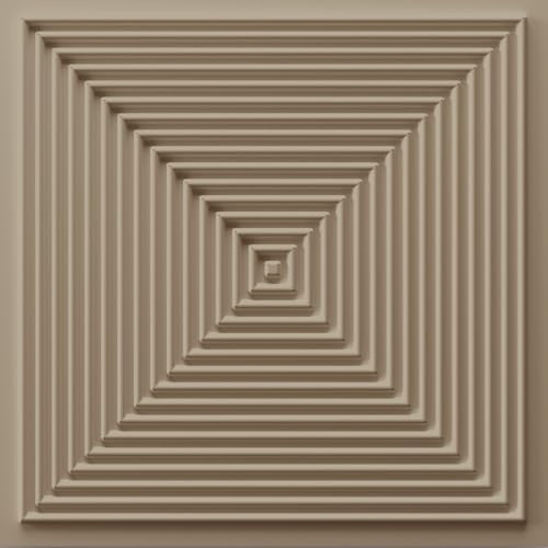 Image of Kayra Decor 3D PVC Wall Panels for Bedroom & Living Room | Pryamid Design |Mega Greige Color | 19.7 x 19.7 Inch | Pack of 40 | 107.6 Sq Ft