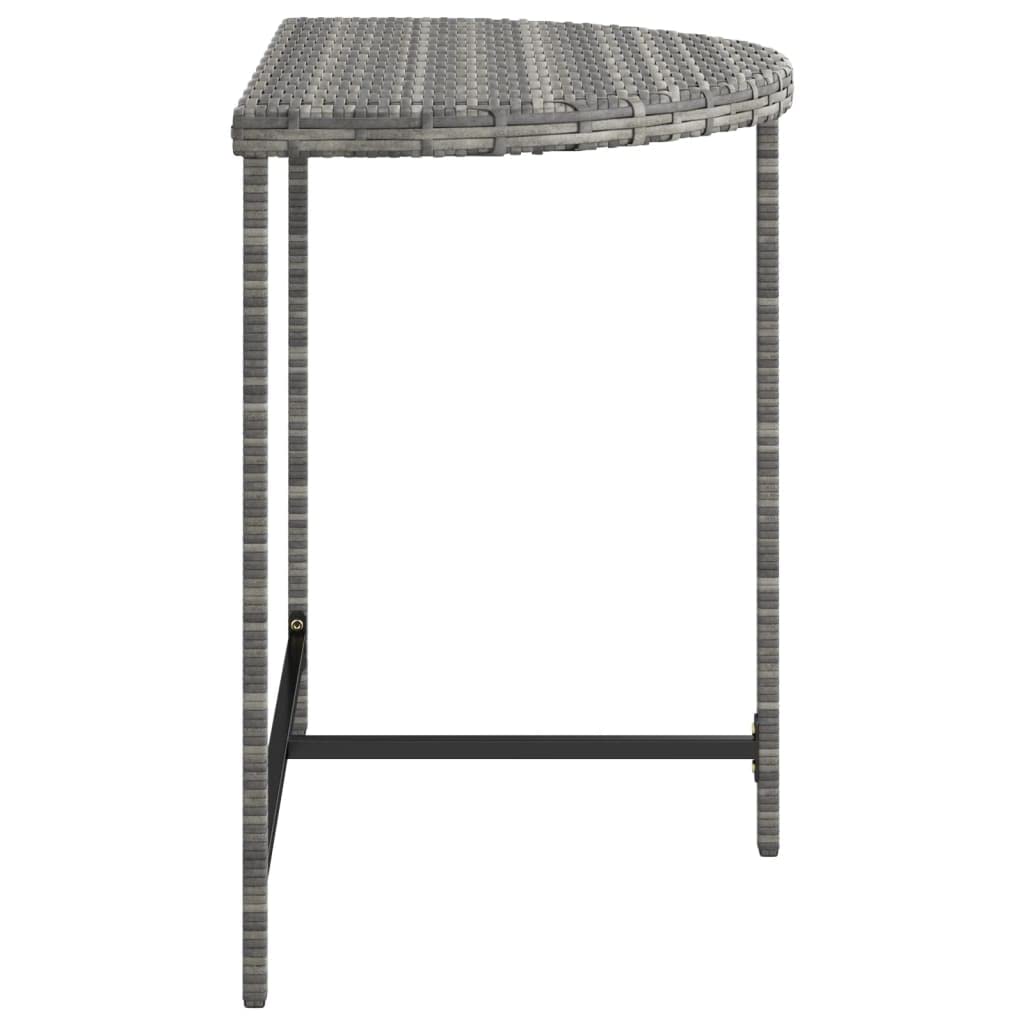 Tavolo da Giardino Grigio in Polyrattan per Balcone 80x50x75 cm | Ideale per pranzi all'aperto in terrazzo o veranda, questo tavolino in acciaio offre stabilità e stile moderno.