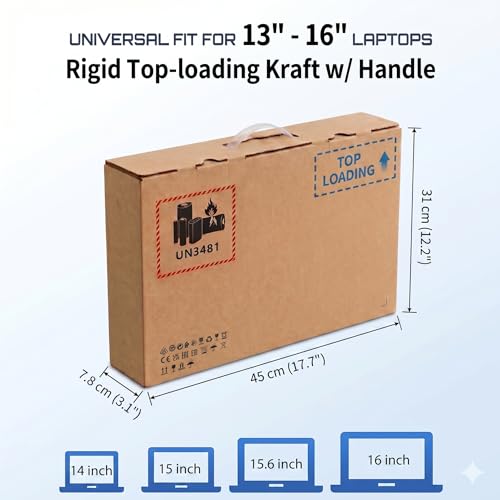 Caja de envío para portátil de 14-16 pulgadas con kit de bolsas de aire 3