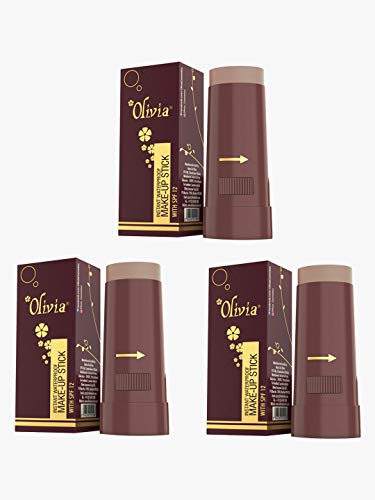 Image of Olivia Instant Waterproof Makeup Stick Concealer Egyptian Dark 15g Shade No.9 (SPF 12) - Pack of 3