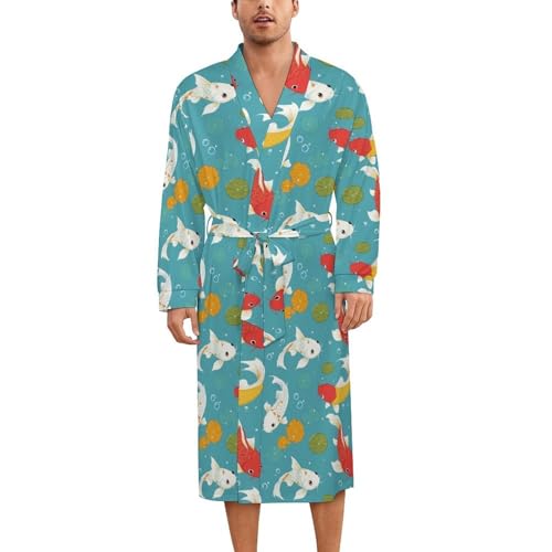 Robe de nuit en soie lotus koï | Kimono de nuit élégant et haut de gamme