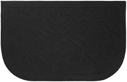 Structures Textured Loop 18"x28" Slice Wedge Shaped Kitchen Rug, Begonia in Black, 18 x 28