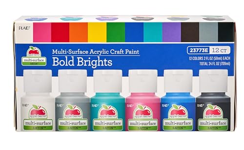 Image of Apple Barrel Essentials Acrylic Paint Set, 12, 24 Fl Oz (Pack of 3)