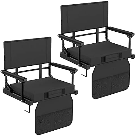 Stadium Seats for Bleachers with Back Support, 600 Lbs Rated Lightweight Bleacher Seats with Super Soft Comfort Cushion, Stadium Seating for Bleachers with Adjustable Back Support and Shoulder Strap Cover