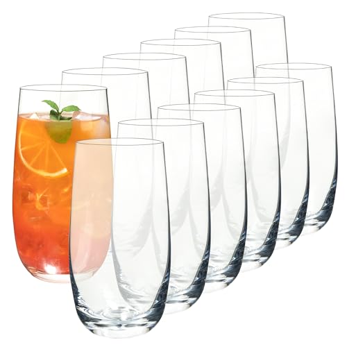 CZUMJJ Drinking Glasses Set of 12, 17 oz Water Glasses