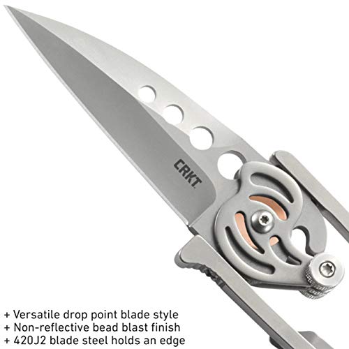 Crkt Snap Lock Folding Pocket Knife: Gentleman Everyday Carry, Satin Blade, Innovative Snap Lock Mechanism Skeletonized Handle, Quick Release Lanyard 5102N #TOP4