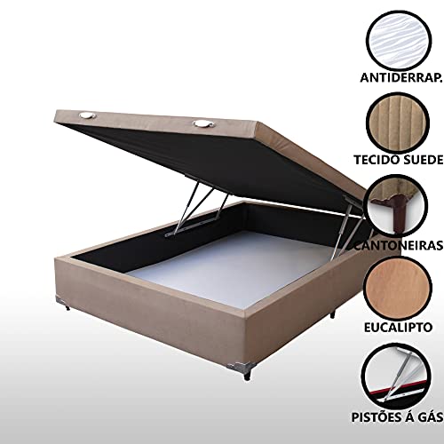 Colchão Massagem Com Controle Operacional Bioquântico Despertador + Base Box Baú + Cabeceira Casal (