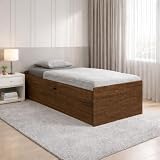 Cama Box Baú Solteiro 0,88 MDF Reforçada Framar Malbec