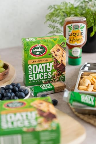 Mother Earth Baked Oaty Slices Chocolate Chip, 6 Bars, 240 gms - Wholegrain Cereals, Vegetarian Friendly, Source of Fibre, Product of New Zealand