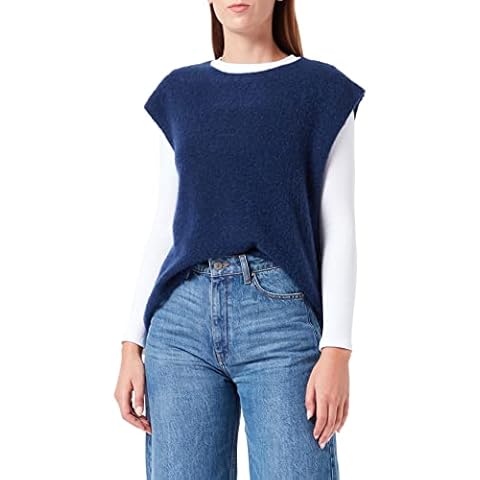 s.Oliver BLACK LABEL Damen 10.2.20.17.171.2121166 Slipover, Blau, 44 EU Cover