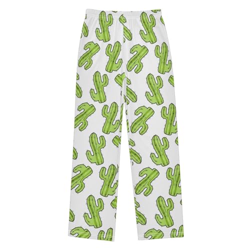 ZZXXB Cactus Plants Boys Long Pants Soft Trousers Elastic Waist Kids Lounge Bottoms with Pockets S-XL