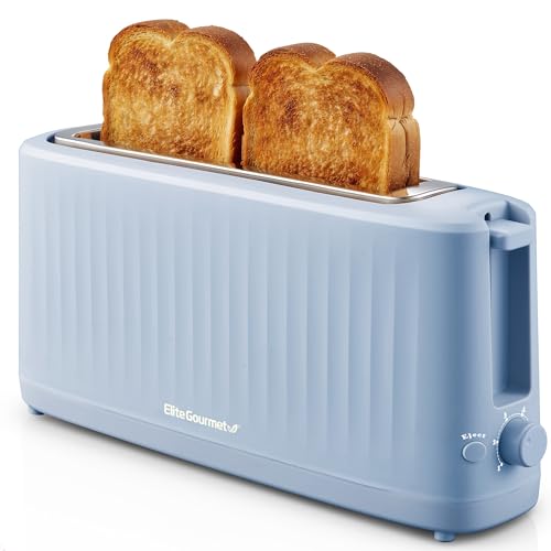 Elite Gourmet ECT2517OX SLIMTOAST™ 2-Slice, Long Slot Toaster, Cool-touch Body, 6 Toast Settings & Cancel Function, Extra Wide 1.5” Slot