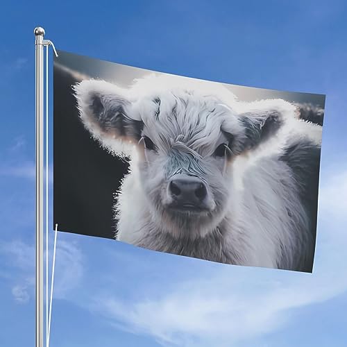 Drapeau de vache grise 1,2x1,8m en polyester résistant avec œillets - 2