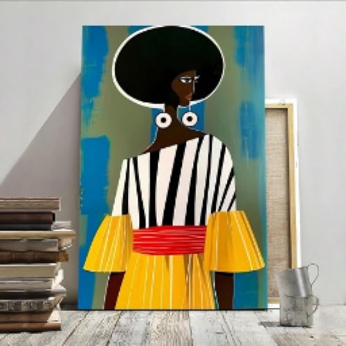 Peinture femme africaine abstraite grand format pour sublimer les murs de votre chambre