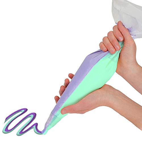 Image of 20x Dual Icing Piping Bags - Disposable Pastry/Cake Sugarcraft Decorating Bags