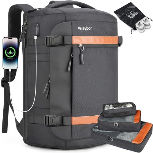 Velaybor 42L Travel Backpack with 4 Packing Cubes,...