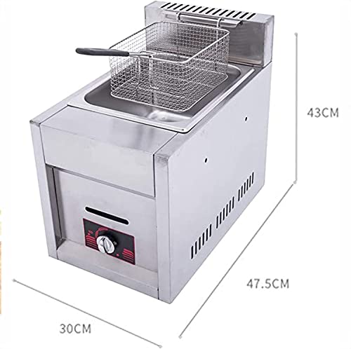 JIADUOFU 6 Liter Edelstahl Friteuse, Edelstahl-fritteuse Mit Hoher Kapazität, Mkommerzielle Gas Fritteuse Fritteuse Arbeitsplatte Öl Friteuse Für Restaurant Home – Bild 8