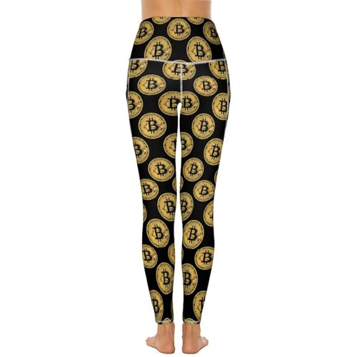 Bitcoin Pattern Women's Yoga Pants Patterned Novelty High Waist Leggings Casual Workout Pant - Image 4