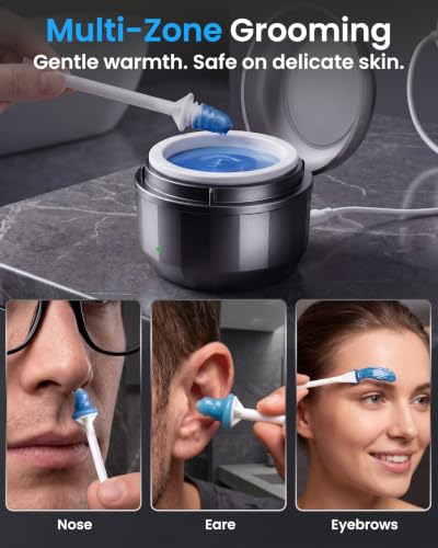 Image of Nose Wax Kit Men, Nose Hair Removal Wax Kit with 100g Wax Beans & 40 Applicator Sticks, USB Fast Heating & Smart Constant Temperature, Multi-Purpose Hair Remover Tool, Portable Full Accessories Black