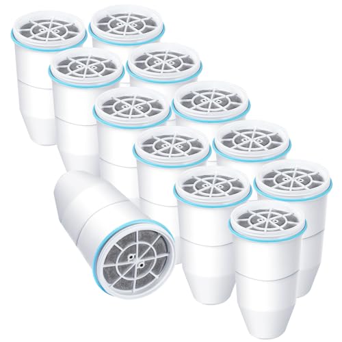 VIPHASES Upgraded 6-Stage 0 TDS Water Filter Replacement for ZR-001, ZR-017, ZR-004, Removes 99.99% Lead, Chlorine, Fluoride, PFOA/PFOS, 12-Pack