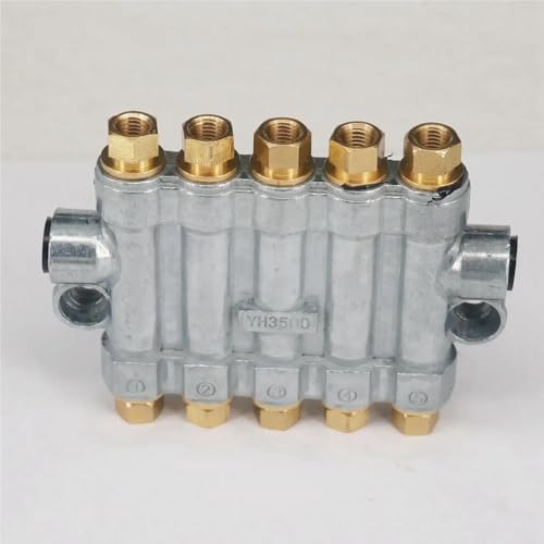 Répartiteur lubrification M8x1 contre fuites huile bloc alu laiton usiné 5 voies
