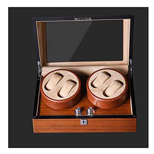 JZWCHQ Cajas De Relojes Campana, Patrón De Corteza, Unidad De Desenrollado Mecánico Automático, Motor Multifunción, Agitador De Reloj Giratorio Eléctrico