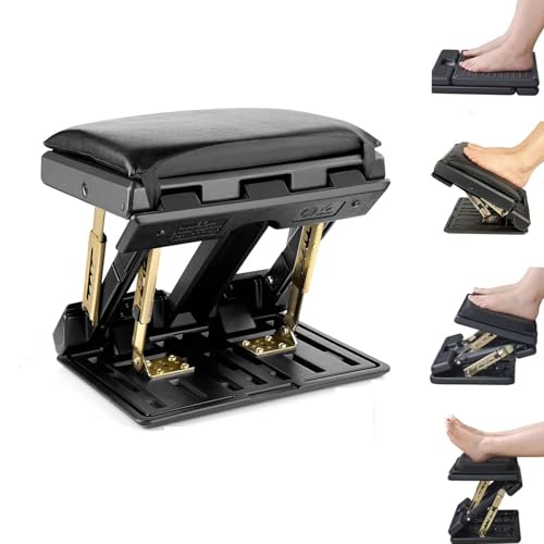 Foot Rest Under Desk Footrest: 4 Level Height Ergonomic Adjustable Footstools Folding Non-Slip Leg Rest with Massage Function Soft Footrest Pad for Car Office Home Gaming (Black) - Cosy Home Interiors Foot Rest Under Desk Footrest: 4 Level Height Ergonomic Adjustable Footstools Folding Non-Slip Leg Rest with Massage Function Soft Footrest Pad for Car Office Home Gaming (Black)