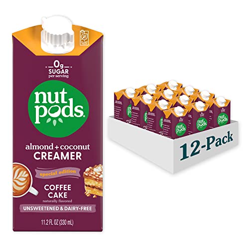 nutpods Coffee Cake Unsweetened Dairy-Free Creamer, Made from Almonds and