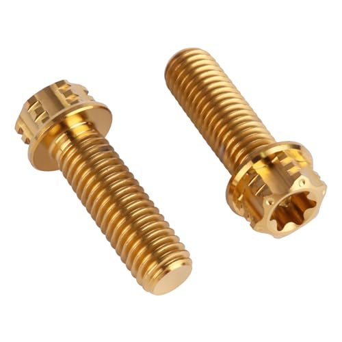 Image of 4Pcs Titanium Bolt Flange Torx Head M8 M10 x 20 25 30mm Screw Bolt for Motorcycle Car Modifications (Gold, M8x25mm)