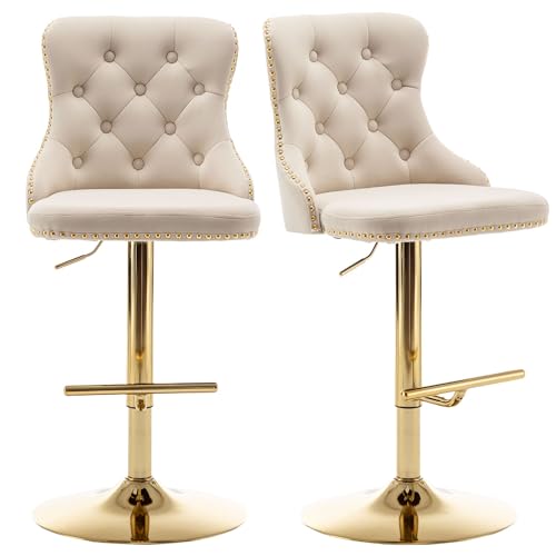 Riknuxi Velvet Bar Stools Set ...