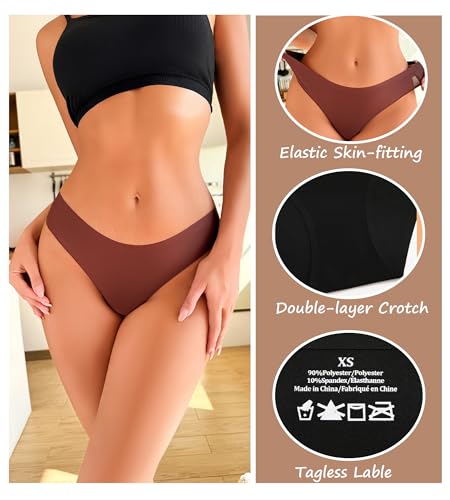 Seamless Underwear for Women Soft No Show Panties Sexy High Cut Invisible Hipster Silky Cheeky Ladies Bikini 6 Pack3