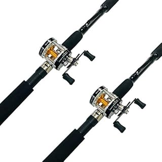 EatMyTackle Sabiki Rig Fishing Rod and Baitcaster Reel Combo (7 ft. 2 Pack)
