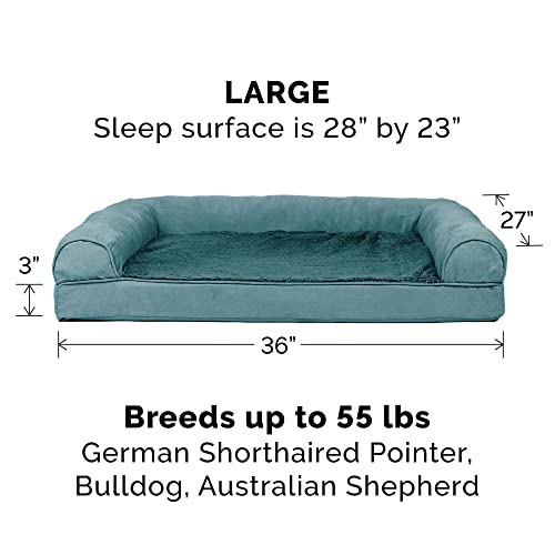 image for Furhaven Orthopedic Dog Bed for Large/Medium Dogs w/ Removable Bolster