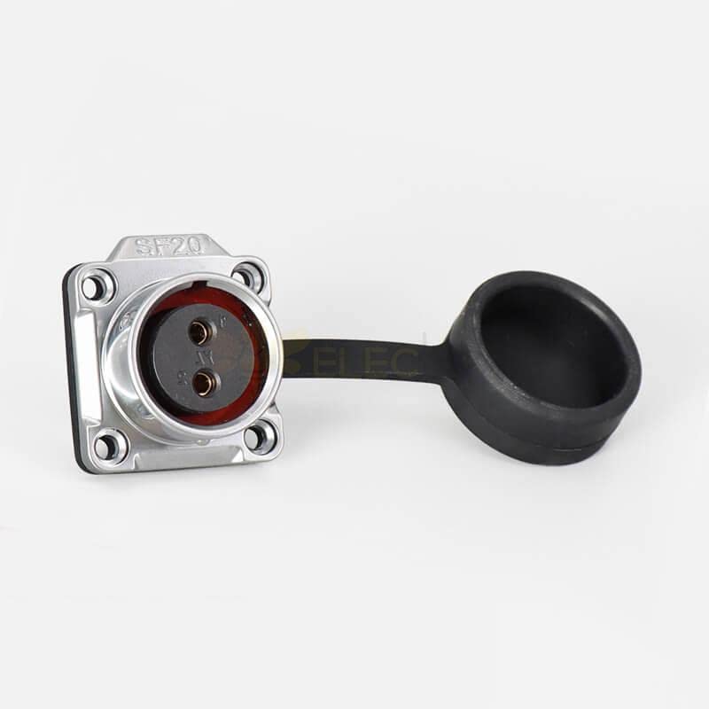 SF20 2 Pin Plug+Socket Waterproof 4-Hole Flange Industrial Metal Aviation Circular Quick Push-Pull