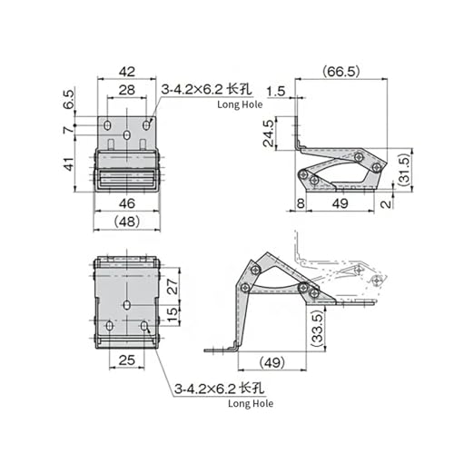 Charnière de porte d'armoire électrique pliante en acier inoxydable