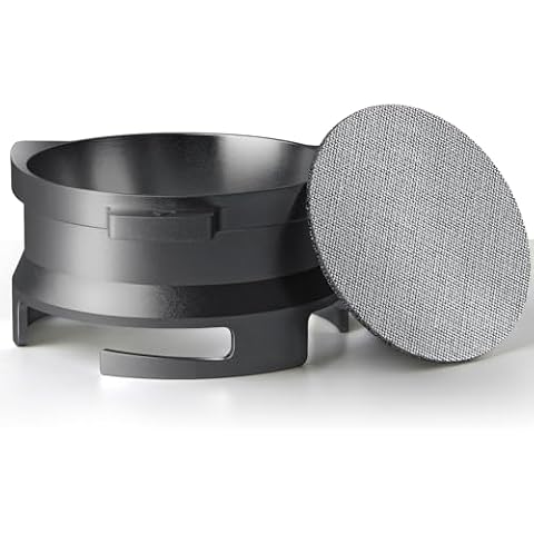 YFWOOD 54mm Dosing Funnel and Puck Screen Set, Lightweight Aluminum Espresso Funnel, for Breville Barista Portafilters,Hands-Free Coffee Accessrioes, Black Cover