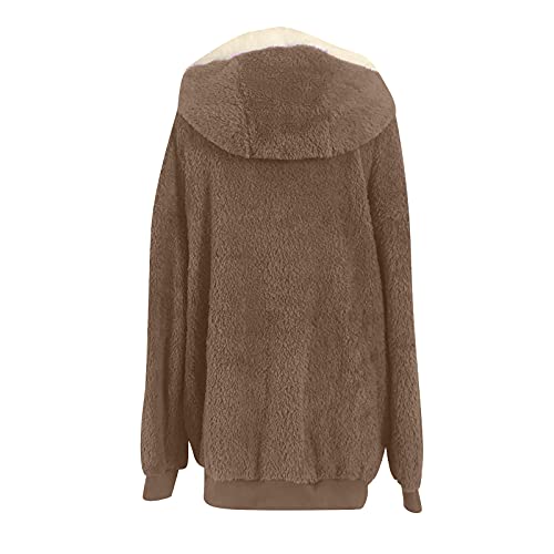 Casaco feminino superdimensionado fofo com capuz de pele moda 2022 jaqueta quente lã de ovelha moda