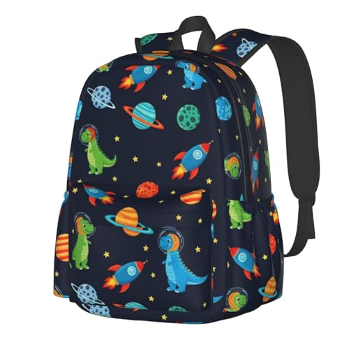 Water Resistant Daypack Backpack, Lightweight Backpack Compatible with Cute Alphabet Dinosaurs Rucksack, Fashion College Anti-Theft Rucksack Daypack with Soft Shoulder Strap