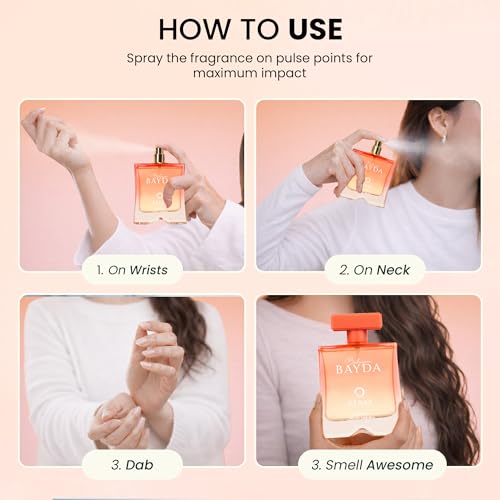 Image of KENAZ Bahiyaa Bayda 100ml Dubai Viral Perfume | Perfume for Women | Floral With Jasmine, Tuberose & Rangoon Creeper | 20% Fragrance Oil